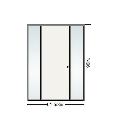 THERMATRU 6'8" Or 8'0" Smooth Star Fiberglass Flush Exterior Prehung Door With 14" Direct Set Sidelites  S100,S81000