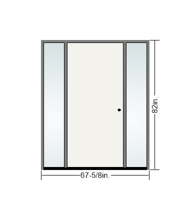 THERMATRU 6'8" Or 8'0" Smooth Star Fiberglass Flush Exterior Prehung Door With 14" Direct Set Sidelites  S100,S81000
