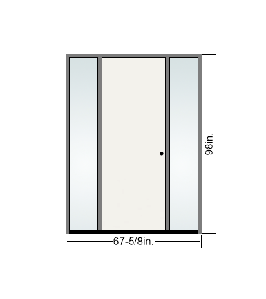 THERMATRU 6'8" Or 8'0" Smooth Star Fiberglass Flush Exterior Prehung Door With 14" Direct Set Sidelites  S100,S81000