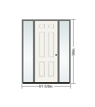 THERMATRU 6'8", Or 8'0" Smooth Star Fiberglass Panel Exterior Prehung Door With 14" Direct Set Sidelites S210,S810