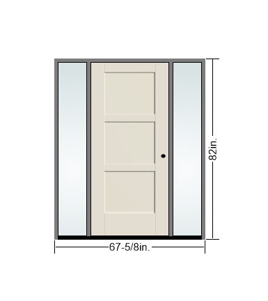 THERMATRU 6'8" Or 8'0" Smooth Star Fiberglass Panel Exterior Prehung Door With Direct Set Sidelites S5701-DDBF2,S85701-DDBF2