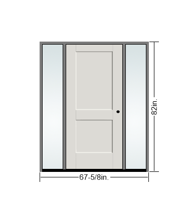 THERMATRU 6'8" Or 8'0" Smooth Star Fiberglass Panel Exterior Prehung Door With 14" Direct Set Sidelite S120,S8120