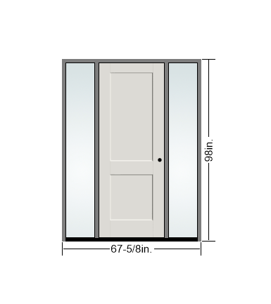 THERMATRU 6'8" Or 8'0" Smooth Star Fiberglass Panel Exterior Prehung Door With 14" Direct Set Sidelite S120,S8120