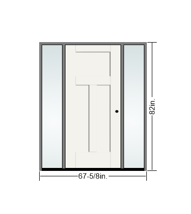 THERMATRU 6'8" Or 8'0" Smooth Star Fiberglass Panel Exterior Prehung Door With 14" Direct Set Sidelites S3301-DDBF2,S83301-DDBF2
