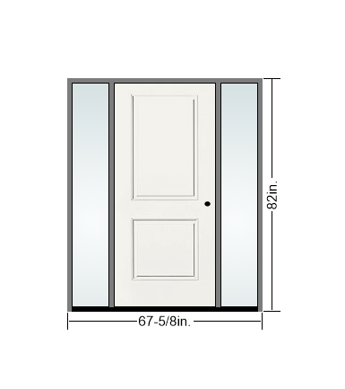THERMATRU 6'8" Or 8'0" Smooth Star Fiberglass Panel Exterior Prehung Door With Direct Set Sidelites  S220, S8200