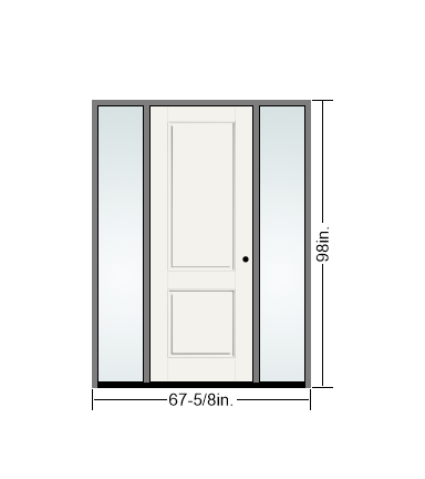 THERMATRU 6'8" Or 8'0" Smooth Star Fiberglass Panel Exterior Prehung Door With Direct Set Sidelites  S220, S8200
