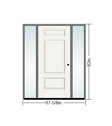 THERMATRU 6'8" Or 8'0" Smooth Star Fiberglass Panel Exterior Prehung Door  With Direct Set Sidelites S31, S831