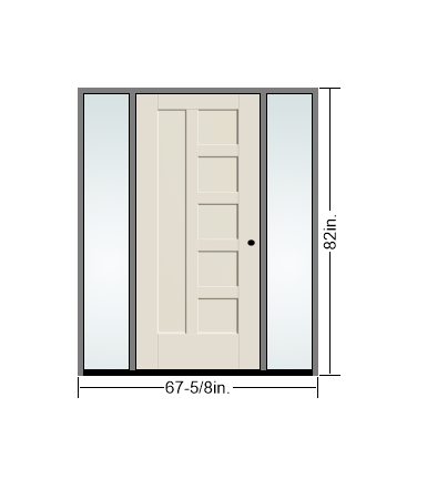 THERMATRU 6'8" Or 8'0" Smooth Star Fiberglass Panel Exterior Prehung Door  With Direct Set Sidelites  S3401L-DDBF2, S83401L-DDBF2