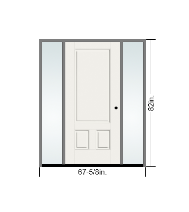 THERMATRU 6'8" Or 8'0" Smooth Star Fiberglass Panel Exterior Prehung Door With Direct Set Sidelite S45
