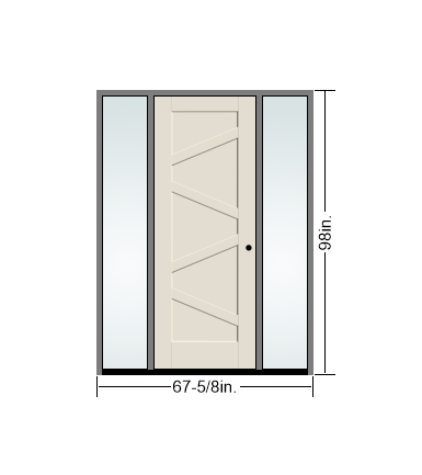 THERMATRU 6'8" Or 8'0" Smooth Star Fiberglass Panel Exterior Prehung Door With  14" Direct Set Sidelites S3601L-DDBF2,S83601L-DDBF2
