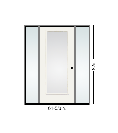 THERMATRU 6'8" Or 8'0" Smooth Star Fiberglass Full Lite Insulated Glass Exterior Prehung Door With 14" Direct Set Sidelite  S118-LE,S8140-LE