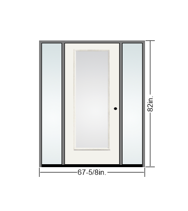 THERMATRU 6'8" Or 8'0" Smooth Star Fiberglass Full Lite Insulated Glass Exterior Prehung Door With 14" Direct Set Sidelite  S118-LE,S8140-LE