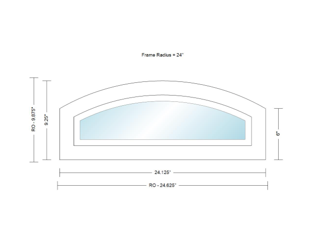 ANDERSEN 400 Series Specialty Equal Leg Arch Casement Window 24 1/8" Wide Fixed Vinyl Exterior Wood Interior Low-E4 Dual Pane Argon Full Glass Grilles/Tempered Optional AFC106, AFC11, AFC12, AFC13, AFC135, AFC14, AFC145, AFC15, AFC155, AFC16 Or AFC18