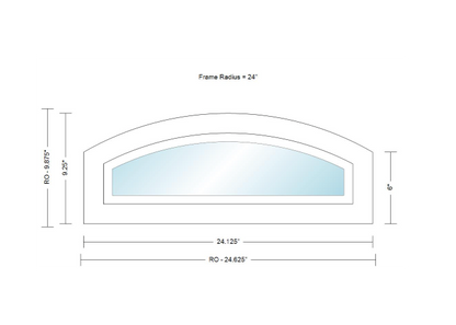 ANDERSEN 400 Series Specialty Equal Leg Arch Casement Window 24 1/8" Wide Fixed Vinyl Exterior Wood Interior Low-E4 Dual Pane Argon Full Glass Grilles/Tempered Optional AFC106, AFC11, AFC12, AFC13, AFC135, AFC14, AFC145, AFC15, AFC155, AFC16 Or AFC18