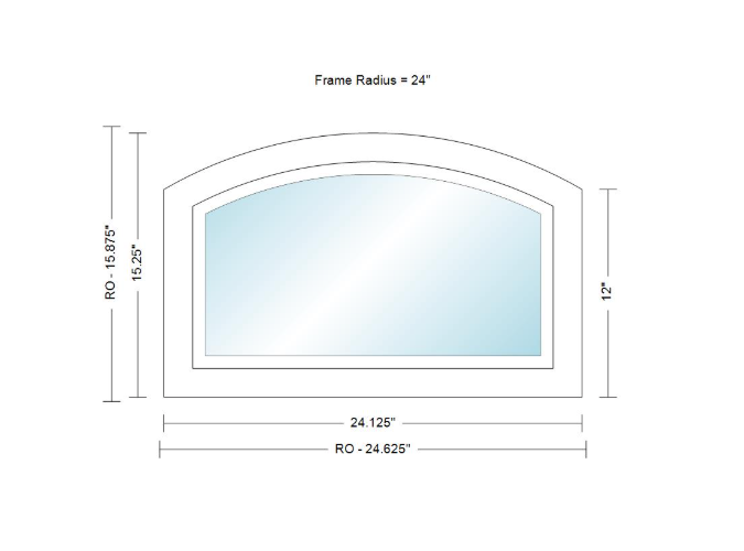 ANDERSEN 400 Series Specialty Equal Leg Arch Casement Window 24 1/8" Wide Fixed Vinyl Exterior Wood Interior Low-E4 Dual Pane Argon Full Glass Grilles/Tempered Optional AFC106, AFC11, AFC12, AFC13, AFC135, AFC14, AFC145, AFC15, AFC155, AFC16 Or AFC18