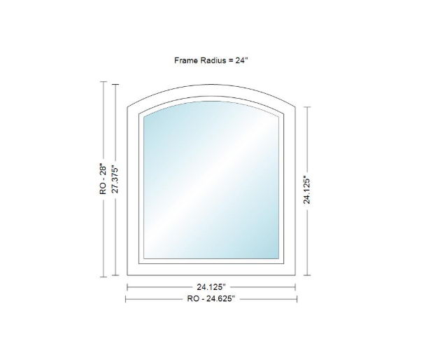 ANDERSEN 400 Series Specialty Equal Leg Arch Casement Window 24 1/8" Wide Fixed Vinyl Exterior Wood Interior Low-E4 Dual Pane Argon Full Glass Grilles/Tempered Optional AFC106, AFC11, AFC12, AFC13, AFC135, AFC14, AFC145, AFC15, AFC155, AFC16 Or AFC18