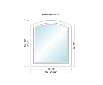 ANDERSEN 400 Series Specialty Equal Leg Arch Casement Window 24 1/8" Wide Fixed Vinyl Exterior Wood Interior Low-E4 Dual Pane Argon Full Glass Grilles/Tempered Optional AFC106, AFC11, AFC12, AFC13, AFC135, AFC14, AFC145, AFC15, AFC155, AFC16 Or AFC18
