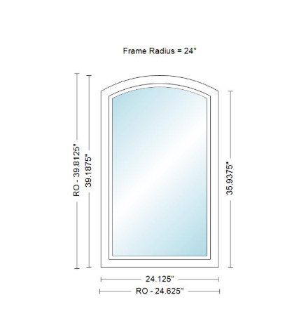 ANDERSEN 400 Series Specialty Equal Leg Arch Casement Window 24 1/8" Wide Fixed Vinyl Exterior Wood Interior Low-E4 Dual Pane Argon Full Glass Grilles/Tempered Optional AFC106, AFC11, AFC12, AFC13, AFC135, AFC14, AFC145, AFC15, AFC155, AFC16 Or AFC18