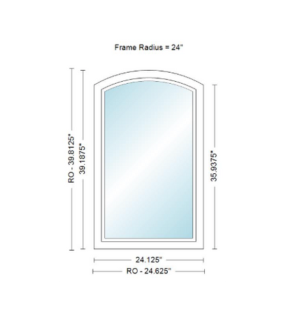 ANDERSEN 400 Series Specialty Equal Leg Arch Casement Window 24 1/8" Wide Fixed Vinyl Exterior Wood Interior Low-E4 Dual Pane Argon Full Glass Grilles/Tempered Optional AFC106, AFC11, AFC12, AFC13, AFC135, AFC14, AFC145, AFC15, AFC155, AFC16 Or AFC18