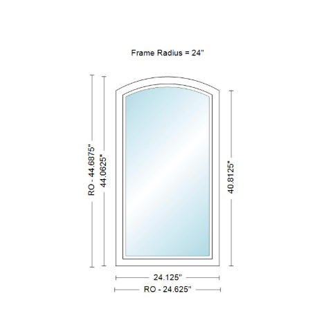 ANDERSEN 400 Series Specialty Equal Leg Arch Casement Window 24 1/8" Wide Fixed Vinyl Exterior Wood Interior Low-E4 Dual Pane Argon Full Glass Grilles/Tempered Optional AFC106, AFC11, AFC12, AFC13, AFC135, AFC14, AFC145, AFC15, AFC155, AFC16 Or AFC18