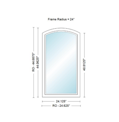 ANDERSEN 400 Series Specialty Equal Leg Arch Casement Window 24 1/8" Wide Fixed Vinyl Exterior Wood Interior Low-E4 Dual Pane Argon Full Glass Grilles/Tempered Optional AFC106, AFC11, AFC12, AFC13, AFC135, AFC14, AFC145, AFC15, AFC155, AFC16 Or AFC18