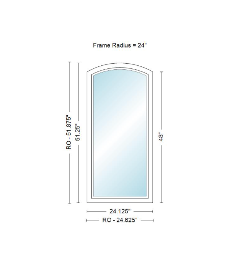 ANDERSEN 400 Series Specialty Equal Leg Arch Casement Window 24 1/8" Wide Fixed Vinyl Exterior Wood Interior Low-E4 Dual Pane Argon Full Glass Grilles/Tempered Optional AFC106, AFC11, AFC12, AFC13, AFC135, AFC14, AFC145, AFC15, AFC155, AFC16 Or AFC18