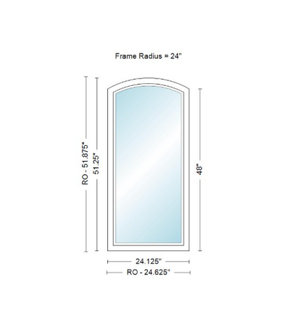 ANDERSEN 400 Series Specialty Equal Leg Arch Casement Window 24 1/8" Wide Fixed Vinyl Exterior Wood Interior Low-E4 Dual Pane Argon Full Glass Grilles/Tempered Optional AFC106, AFC11, AFC12, AFC13, AFC135, AFC14, AFC145, AFC15, AFC155, AFC16 Or AFC18