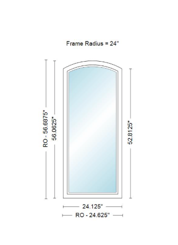 ANDERSEN 400 Series Specialty Equal Leg Arch Casement Window 24 1/8" Wide Fixed Vinyl Exterior Wood Interior Low-E4 Dual Pane Argon Full Glass Grilles/Tempered Optional AFC106, AFC11, AFC12, AFC13, AFC135, AFC14, AFC145, AFC15, AFC155, AFC16 Or AFC18