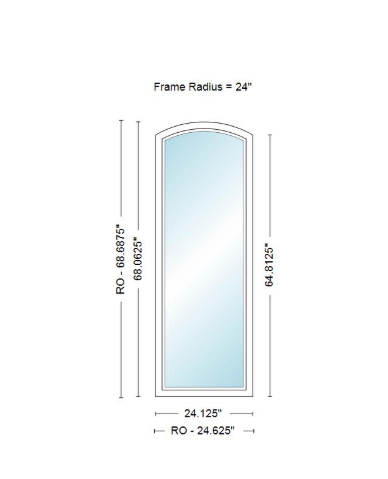ANDERSEN 400 Series Specialty Equal Leg Arch Casement Window 24 1/8" Wide Fixed Vinyl Exterior Wood Interior Low-E4 Dual Pane Argon Full Glass Grilles/Tempered Optional AFC106, AFC11, AFC12, AFC13, AFC135, AFC14, AFC145, AFC15, AFC155, AFC16 Or AFC18