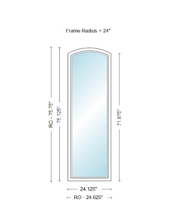 ANDERSEN 400 Series Specialty Equal Leg Arch Casement Window 24 1/8" Wide Fixed Vinyl Exterior Wood Interior Low-E4 Dual Pane Argon Full Glass Grilles/Tempered Optional AFC106, AFC11, AFC12, AFC13, AFC135, AFC14, AFC145, AFC15, AFC155, AFC16 Or AFC18