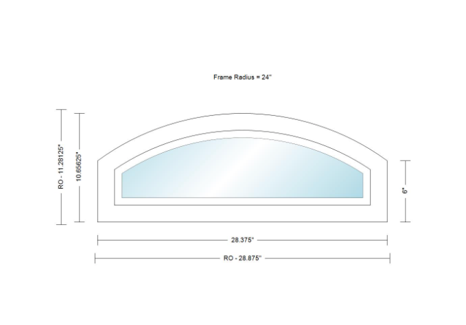 Andersen 400 Series Specialty Equal Leg Arch Window 28 3/8" Wide Fixed Vinyl Exterior Wood Interior Low-E4 Dual Pane Argon Full Glass Grilles/Tempered Optional AFCW106, AFCW11, AFCW12, AFCW13, AFCW135,AFCW14, AFCW145, AFCW15, AFCW155, AFCW16 Or AFCW18