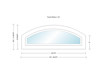 Andersen 400 Series Specialty Equal Leg Arch Window 28 3/8" Wide Fixed Vinyl Exterior Wood Interior Low-E4 Dual Pane Argon Full Glass Grilles/Tempered Optional AFCW106, AFCW11, AFCW12, AFCW13, AFCW135,AFCW14, AFCW145, AFCW15, AFCW155, AFCW16 Or AFCW18