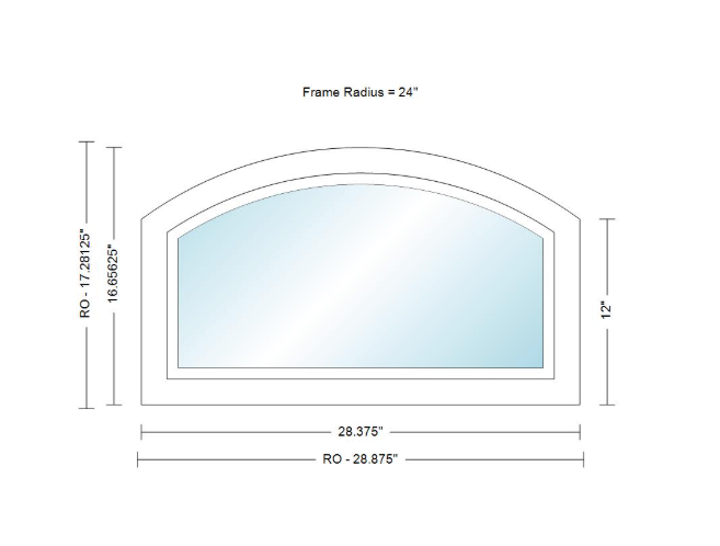 Andersen 400 Series Specialty Equal Leg Arch Window 28 3/8" Wide Fixed Vinyl Exterior Wood Interior Low-E4 Dual Pane Argon Full Glass Grilles/Tempered Optional AFCW106, AFCW11, AFCW12, AFCW13, AFCW135,AFCW14, AFCW145, AFCW15, AFCW155, AFCW16 Or AFCW18