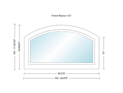 Andersen 400 Series Specialty Equal Leg Arch Window 28 3/8" Wide Fixed Vinyl Exterior Wood Interior Low-E4 Dual Pane Argon Full Glass Grilles/Tempered Optional AFCW106, AFCW11, AFCW12, AFCW13, AFCW135,AFCW14, AFCW145, AFCW15, AFCW155, AFCW16 Or AFCW18