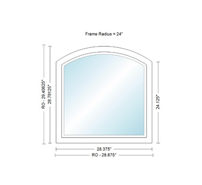 Andersen 400 Series Specialty Equal Leg Arch Window 28 3/8" Wide Fixed Vinyl Exterior Wood Interior Low-E4 Dual Pane Argon Full Glass Grilles/Tempered Optional AFCW106, AFCW11, AFCW12, AFCW13, AFCW135,AFCW14, AFCW145, AFCW15, AFCW155, AFCW16 Or AFCW18