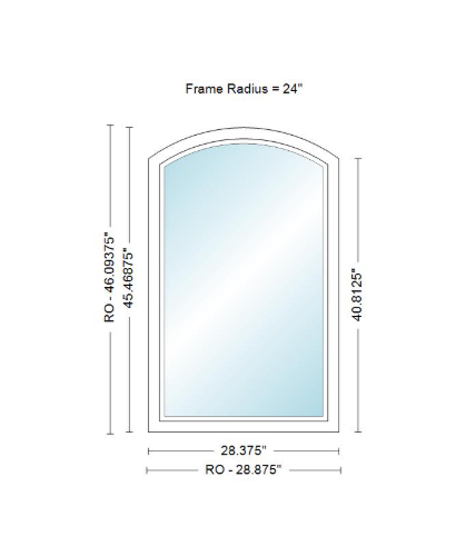 Andersen 400 Series Specialty Equal Leg Arch Window 28 3/8" Wide Fixed Vinyl Exterior Wood Interior Low-E4 Dual Pane Argon Full Glass Grilles/Tempered Optional AFCW106, AFCW11, AFCW12, AFCW13, AFCW135,AFCW14, AFCW145, AFCW15, AFCW155, AFCW16 Or AFCW18
