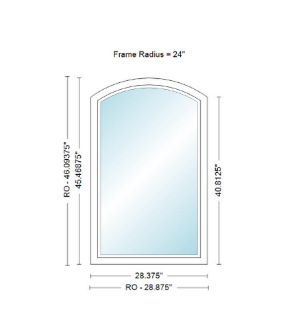 Andersen 400 Series Specialty Equal Leg Arch Window 28 3/8" Wide Fixed Vinyl Exterior Wood Interior Low-E4 Dual Pane Argon Full Glass Grilles/Tempered Optional AFCW106, AFCW11, AFCW12, AFCW13, AFCW135,AFCW14, AFCW145, AFCW15, AFCW155, AFCW16 Or AFCW18