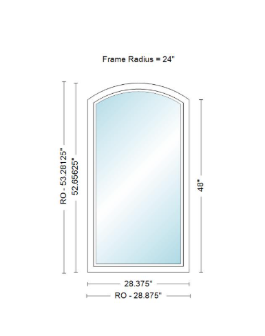 Andersen 400 Series Specialty Equal Leg Arch Window 28 3/8" Wide Fixed Vinyl Exterior Wood Interior Low-E4 Dual Pane Argon Full Glass Grilles/Tempered Optional AFCW106, AFCW11, AFCW12, AFCW13, AFCW135,AFCW14, AFCW145, AFCW15, AFCW155, AFCW16 Or AFCW18