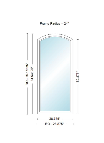Andersen 400 Series Specialty Equal Leg Arch Window 28 3/8" Wide Fixed Vinyl Exterior Wood Interior Low-E4 Dual Pane Argon Full Glass Grilles/Tempered Optional AFCW106, AFCW11, AFCW12, AFCW13, AFCW135,AFCW14, AFCW145, AFCW15, AFCW155, AFCW16 Or AFCW18