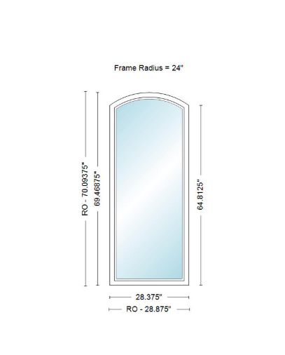 Andersen 400 Series Specialty Equal Leg Arch Window 28 3/8" Wide Fixed Vinyl Exterior Wood Interior Low-E4 Dual Pane Argon Full Glass Grilles/Tempered Optional AFCW106, AFCW11, AFCW12, AFCW13, AFCW135,AFCW14, AFCW145, AFCW15, AFCW155, AFCW16 Or AFCW18