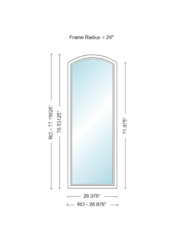 Andersen 400 Series Specialty Equal Leg Arch Window 28 3/8" Wide Fixed Vinyl Exterior Wood Interior Low-E4 Dual Pane Argon Full Glass Grilles/Tempered Optional AFCW106, AFCW11, AFCW12, AFCW13, AFCW135,AFCW14, AFCW145, AFCW15, AFCW155, AFCW16 Or AFCW18