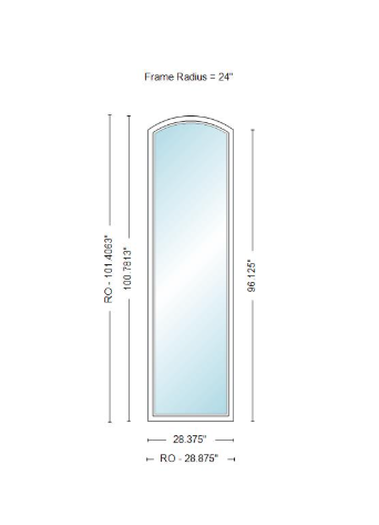 Andersen 400 Series Specialty Equal Leg Arch Window 28 3/8" Wide Fixed Vinyl Exterior Wood Interior Low-E4 Dual Pane Argon Full Glass Grilles/Tempered Optional AFCW106, AFCW11, AFCW12, AFCW13, AFCW135,AFCW14, AFCW145, AFCW15, AFCW155, AFCW16 Or AFCW18