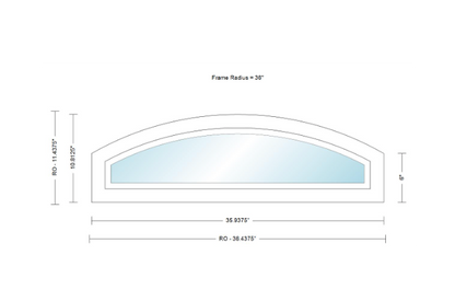 400 Series Specialty Equal Leg Arch Window 35 15/16" Wide Fixed Vinyl Exterior Wood Interior Low-E4 Dual Pane Argon Full Glass Grilles/Tempered Optional AFCP3006,AFCP301,AFCP302,AFCP303,AFCP3035,AFCP304,AFCP3045,AFCP305,AFCP3055,AFCP306 Or AFCP308