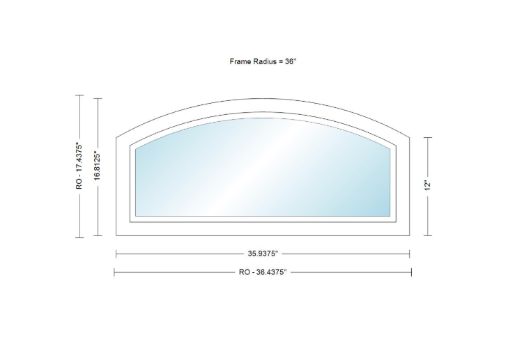 400 Series Specialty Equal Leg Arch Window 35 15/16" Wide Fixed Vinyl Exterior Wood Interior Low-E4 Dual Pane Argon Full Glass Grilles/Tempered Optional AFCP3006,AFCP301,AFCP302,AFCP303,AFCP3035,AFCP304,AFCP3045,AFCP305,AFCP3055,AFCP306 Or AFCP308