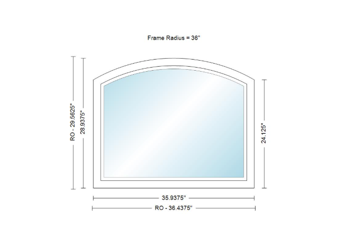 400 Series Specialty Equal Leg Arch Window 35 15/16" Wide Fixed Vinyl Exterior Wood Interior Low-E4 Dual Pane Argon Full Glass Grilles/Tempered Optional AFCP3006,AFCP301,AFCP302,AFCP303,AFCP3035,AFCP304,AFCP3045,AFCP305,AFCP3055,AFCP306 Or AFCP308