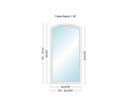 400 Series Specialty Equal Leg Arch Window 35 15/16" Wide Fixed Vinyl Exterior Wood Interior Low-E4 Dual Pane Argon Full Glass Grilles/Tempered Optional AFCP3006,AFCP301,AFCP302,AFCP303,AFCP3035,AFCP304,AFCP3045,AFCP305,AFCP3055,AFCP306 Or AFCP308