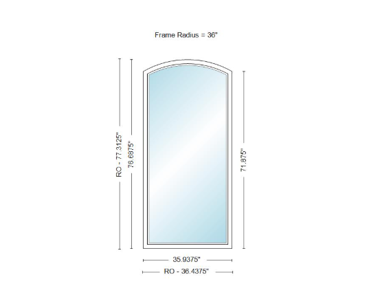 400 Series Specialty Equal Leg Arch Window 35 15/16" Wide Fixed Vinyl Exterior Wood Interior Low-E4 Dual Pane Argon Full Glass Grilles/Tempered Optional AFCP3006,AFCP301,AFCP302,AFCP303,AFCP3035,AFCP304,AFCP3045,AFCP305,AFCP3055,AFCP306 Or AFCP308