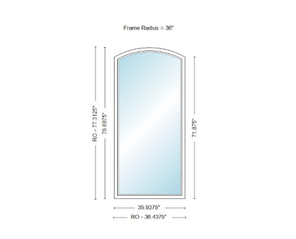 400 Series Specialty Equal Leg Arch Window 35 15/16" Wide Fixed Vinyl Exterior Wood Interior Low-E4 Dual Pane Argon Full Glass Grilles/Tempered Optional AFCP3006,AFCP301,AFCP302,AFCP303,AFCP3035,AFCP304,AFCP3045,AFCP305,AFCP3055,AFCP306 Or AFCP308