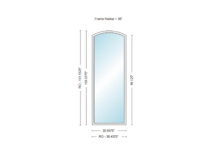 400 Series Specialty Equal Leg Arch Window 35 15/16" Wide Fixed Vinyl Exterior Wood Interior Low-E4 Dual Pane Argon Full Glass Grilles/Tempered Optional AFCP3006,AFCP301,AFCP302,AFCP303,AFCP3035,AFCP304,AFCP3045,AFCP305,AFCP3055,AFCP306 Or AFCP308