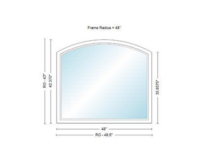 Andersen 400 Series Specialty Equal Leg Arch Window 48" Wide Fixed Vinyl Exterior Wood Interior Low-E4 Dual Pane Argon Full Glass Grilles/Tempered Optional AFC206, AFC21, AFC22, AFC23, AFC235, AFC24, AFC245, AFC25, AFC255, AFC26 Or AFC28